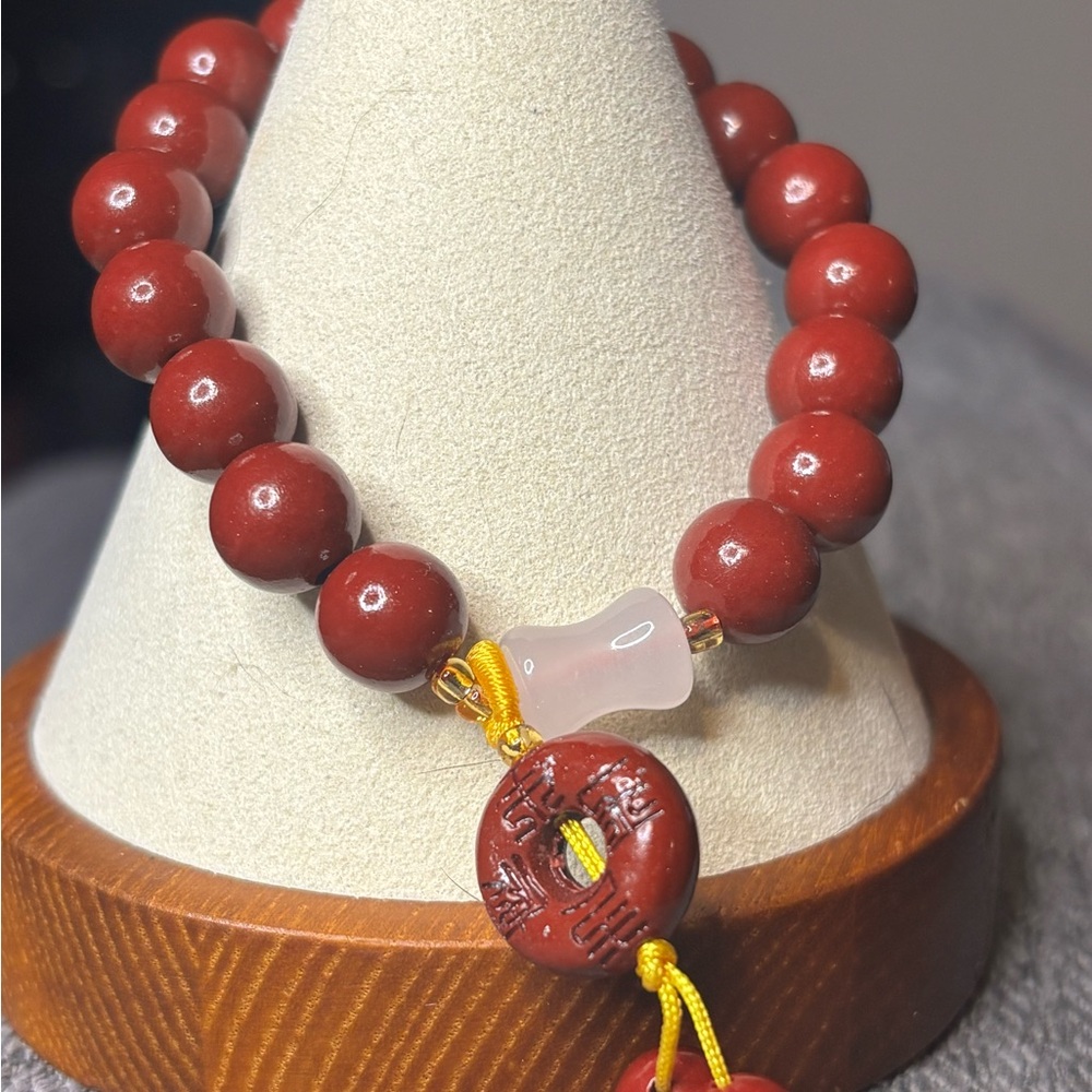 Cinnabar Beaded Bracelet - Picture 2 of 7